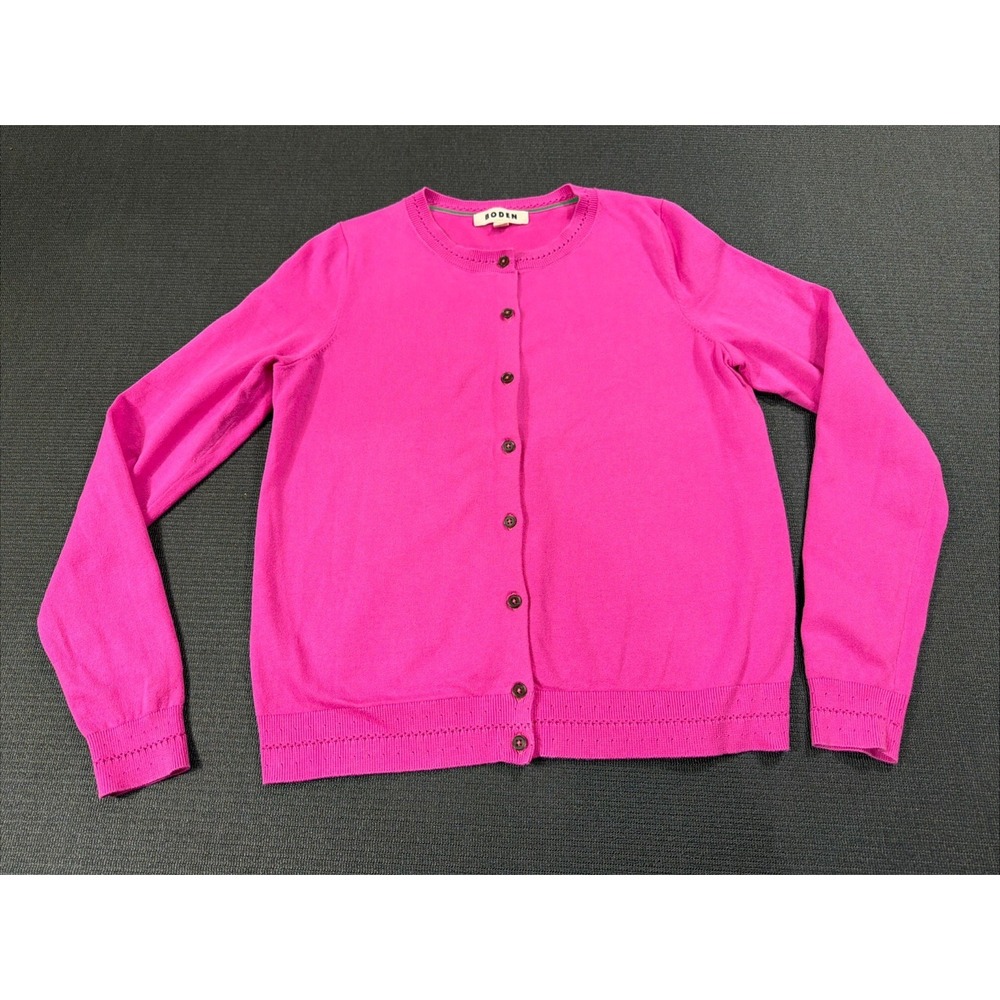 Boden Emilia Pink Cotton‎ Crew Cardigan Sweater Size XS